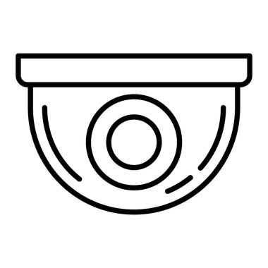 Güvenlik kamerası Simgesi, Basit Siyah ve Beyaz Vektör İllüstrasyonu