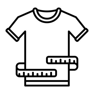 Ölçüm Simgesi, Basit Siyah ve Beyaz Vektör İllüstrasyonu