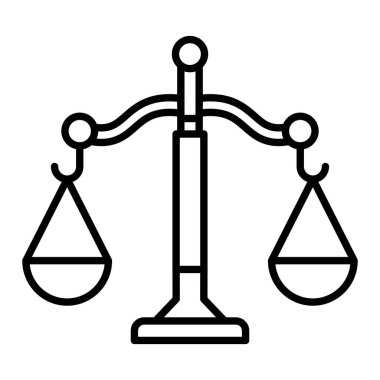 Simge Dengesi, Basit Siyah ve Beyaz Vektör İllüstrasyonu