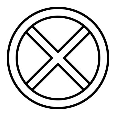 Simge, Basit Siyah ve Beyaz Vektör Resmini İptal Et