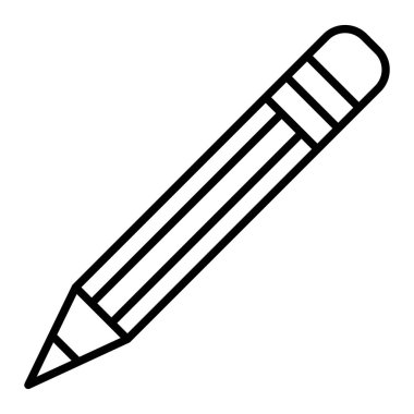 Kalem Simgesi, Basit Siyah ve Beyaz Vektör İllüstrasyonu