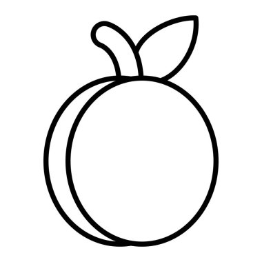 Damson Simgesi, Basit Siyah ve Beyaz Vektör İllüstrasyonu