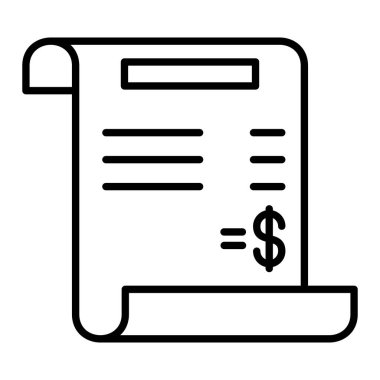 Bill Icon, Basit Siyah ve Beyaz Vektör İllüstrasyonu