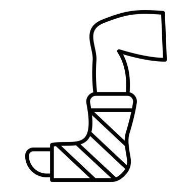 Ayak Sıvası Simgesi, Basit Siyah ve Beyaz Vektör İllüstrasyonu