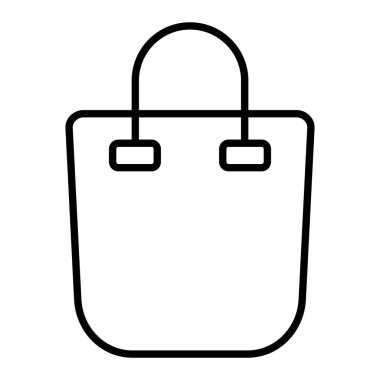 Alışveriş Torbası Simgesi, Basit Siyah ve Beyaz Vektör İllüstrasyonu
