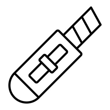 Kağıt Kesicisi Simgesi, Basit Siyah ve Beyaz Vektör İllüstrasyonu