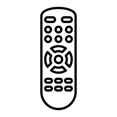 Uzaktan Denetim Simgesi, Basit Siyah ve Beyaz Vektör İllüstrasyonu