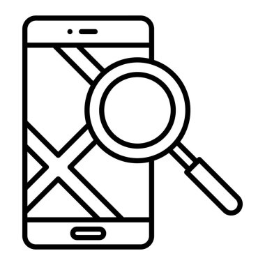 Konum Simgesi Bul, Basit Siyah ve Beyaz Vektör İllüstrasyonu