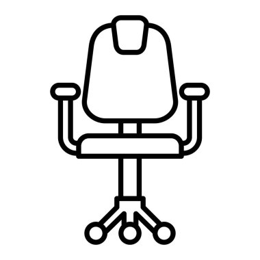 Ofis Başkanı Simgesi, Basit Siyah ve Beyaz Vektör İllüstrasyonu