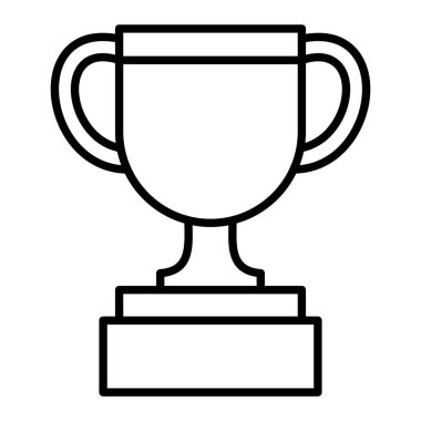 Ödül Simgesi, Basit Siyah ve Beyaz Vektör İllüstrasyonu