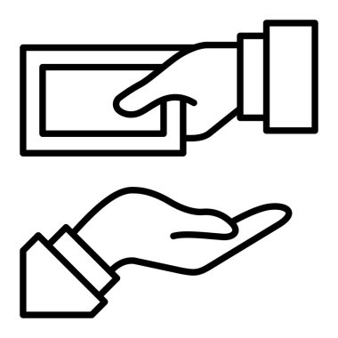 Ödeme çizgisi simgesi, Basit Siyah ve Beyaz Vektör İllüstrasyonu