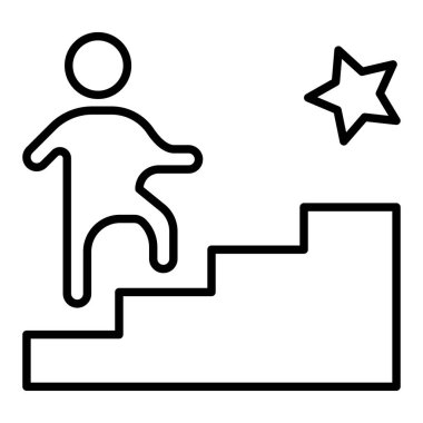 Parlak Başlangıçlar çizgi simgesi, Basit Siyah ve Beyaz Vektör İllüstrasyonu