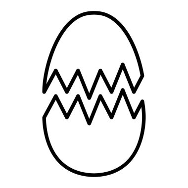 Kırık Yumurta Simgesi, Basit Siyah ve Beyaz Vektör İllüstrasyonu