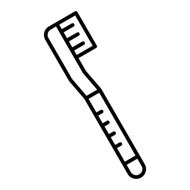 Diş fırçası Simgesi, Basit Siyah ve Beyaz Vektör İllüstrasyonu