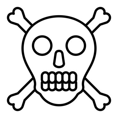 Kurukafa Simgesi, Basit Siyah ve Beyaz Vektör İllüstrasyonu