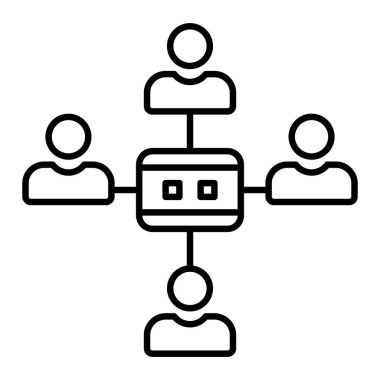 Takım Simgesi, Basit Siyah ve Beyaz Vektör İllüstrasyonu