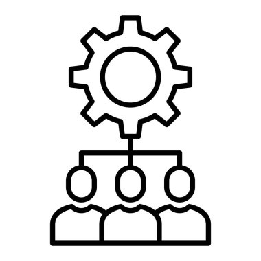 Simge, Basit Siyah ve Beyaz Vektör İllüstrasyonu Ayarlanıyor
