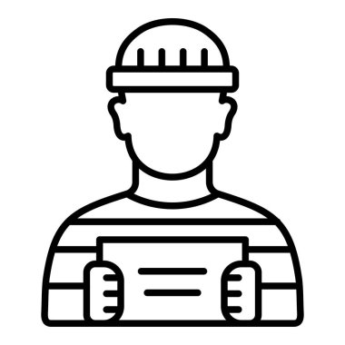 Mahkûm satırı simgesi, Basit Siyah ve Beyaz Vektör İllüstrasyonu