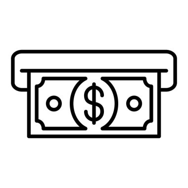 Para çekme Simgesi, Basit Siyah ve Beyaz Vektör İllüstrasyonu