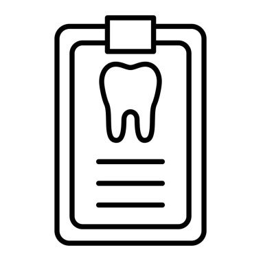 Diş Kaydı Simgesi, Basit Siyah ve Beyaz Vektör İllüstrasyonu