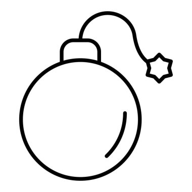 Bomba Simgesi, Basit Siyah ve Beyaz Vektör İllüstrasyonu