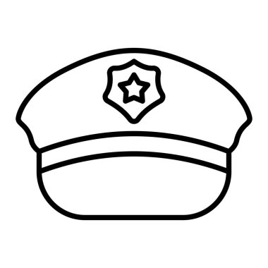 Polis Hattı simgesi, Basit Siyah ve Beyaz Vektör İllüstrasyonu