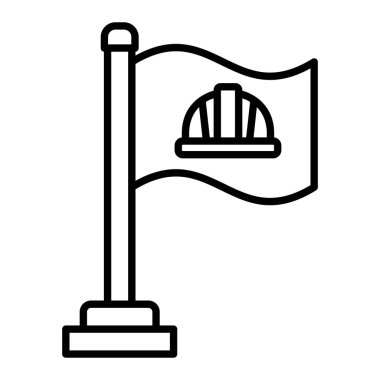 FLag Simgesi, Basit Siyah ve Beyaz Vektör İllüstrasyonu