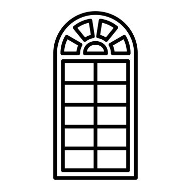 Pencere Simgesi, Basit Siyah ve Beyaz Vektör İllüstrasyonu