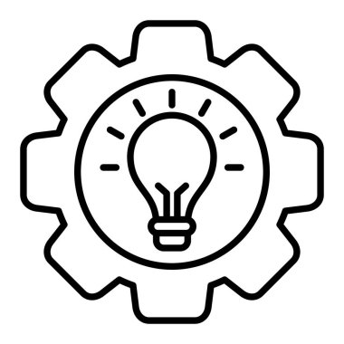 Çözüm Simgesi, Basit Siyah ve Beyaz Vektör İllüstrasyonu