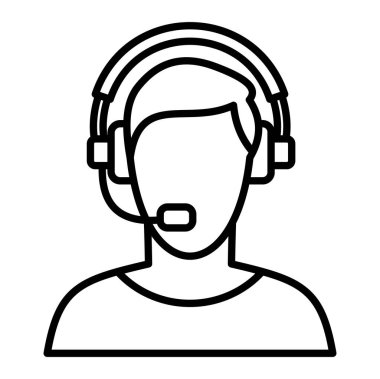 Simge Merkezini Ara, Basit Siyah ve Beyaz Vektör İllüstrasyonu