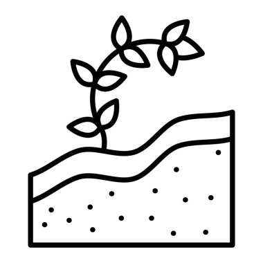 Toprak Simgesi, Basit Siyah ve Beyaz Vektör İllüstrasyonu