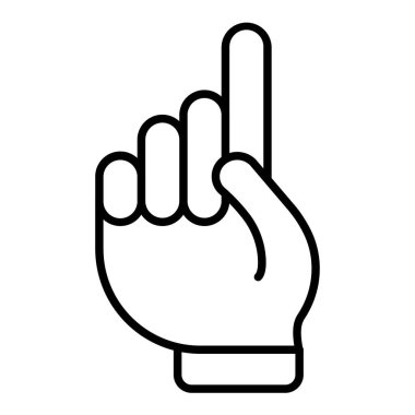 Hakemin Parmak Çizgisi simgesi, Basit Siyah ve Beyaz Vektör İllüstrasyonu