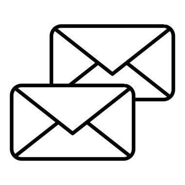 Zarf satır simgesi, Basit Siyah ve Beyaz Vektör İllüstrasyonu