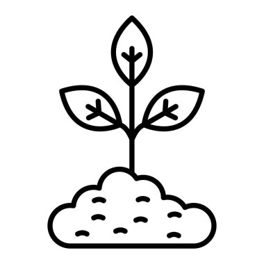 Çiftlik Simgesi, Basit Siyah ve Beyaz Vektör İllüstrasyonu