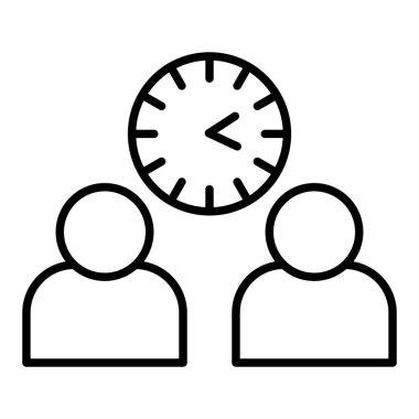 Aile Zaman Çizgisi simgesi, Basit Siyah ve Beyaz Vektör İllüstrasyonu