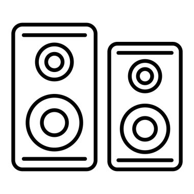 Sözcü Simgesi, Basit Siyah ve Beyaz Vektör İllüstrasyonu