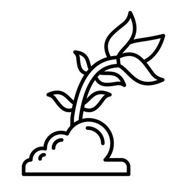 Toprak Simgesi, Basit Siyah ve Beyaz Vektör İllüstrasyonu