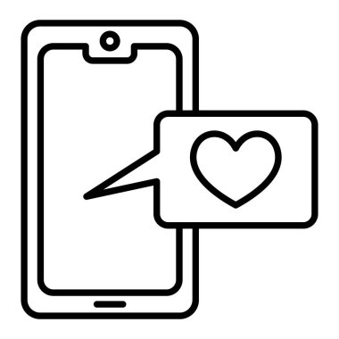 Favori Simge, Basit Siyah ve Beyaz Vektör İllüstrasyonu