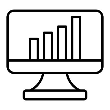 Performans Simgesi, Basit Siyah ve Beyaz Vektör İllüstrasyonu