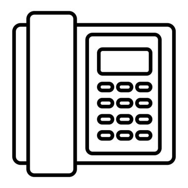 Sabit Hat Simgesi, Basit Siyah ve Beyaz Vektör İllüstrasyonu