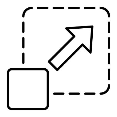 Satır simgesini büyüt, Basit Siyah ve Beyaz Vektör İllüstrasyonu