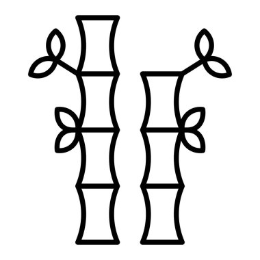 Bambu çizgisi simgesi, Basit Siyah ve Beyaz Vektör İllüstrasyonu