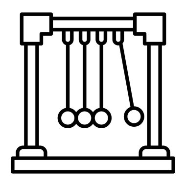 Sarkacı Simgesi, Basit Siyah ve Beyaz Vektör İllüstrasyonu