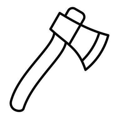 Axe Simgesi, Basit Siyah ve Beyaz Vektör İllüstrasyonu