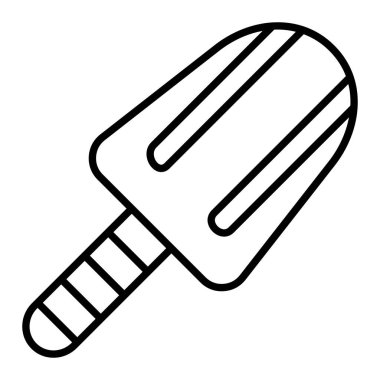 Buz Pop Simgesi, Basit Siyah ve Beyaz Vektör İllüstrasyonu