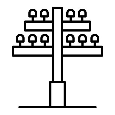 Elektrik Kutbu çizgisi simgesi, Basit Siyah ve Beyaz Vektör İllüstrasyonu