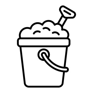 Bucket Simgesi, Basit Siyah ve Beyaz Vektör İllüstrasyonu