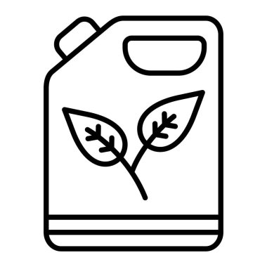 Eko Yakıt Simgesi, Basit Siyah ve Beyaz Vektör İllüstrasyonu