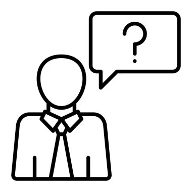 Soru çizgisi simgesi, Basit Siyah ve Beyaz Vektör İllüstrasyonu