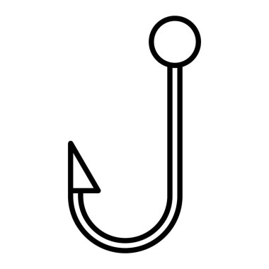 Kanca Simgesi, Basit Siyah ve Beyaz Vektör İllüstrasyonu